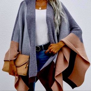Colorblock cardigan one size